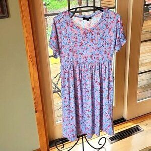 Suzanne Betro SB Short Sleeve Floral Gathered Waist Sz. S Dress